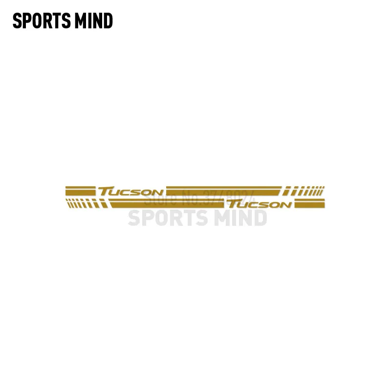 1 Pair Vinyl Door Side Stripe Car Stickers Decals For Hyundai Tucson Accessories Automobiles Car-Styling - Название цвета: Matte gold