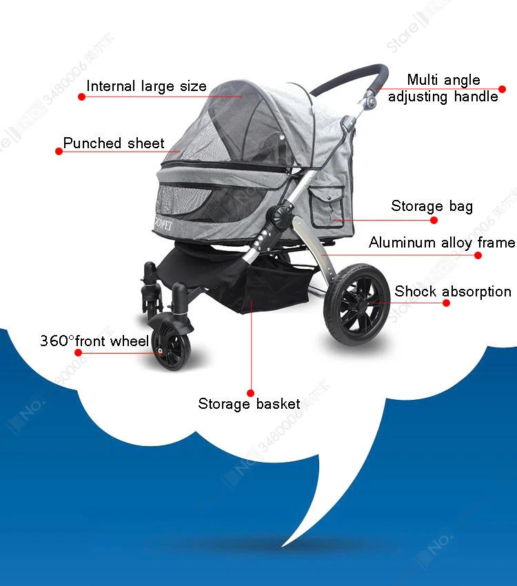 Складная коляска для собак, большая креативная переносная сумка для собак, прогулочная/прогулочная коляска для собак, модное внутреннее сиденье 71*45*58 см