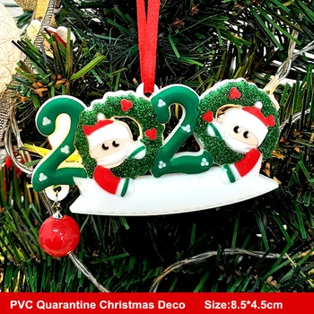 

2020 DIY Quarantine Christmas Decorations Santa Claus dolls Personalized Christmas Tree Hanging Pendant Happy New Year 2021