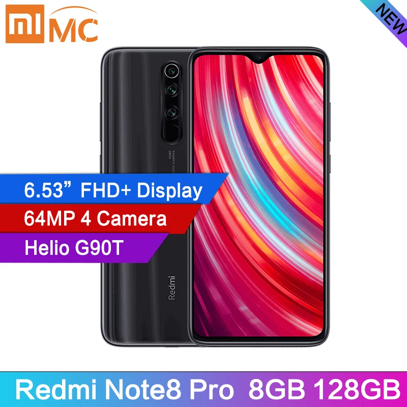 

Xiaomi Redmi Note 8 Pro 64MP 4 Cameras 8GB 128GB CN Version Smartphone NFC 4500mAh 18W MTK Helio G90T 6.53" FHD+ Smartphone