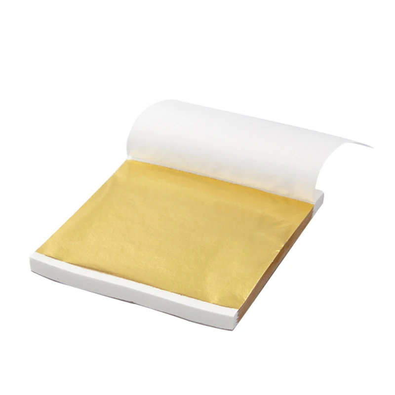 100 Sheets Practical K Pure Shiny Gold Leaf for Gilding Funiture Lines Wall Crafts Handicrafts Gilding Decoration