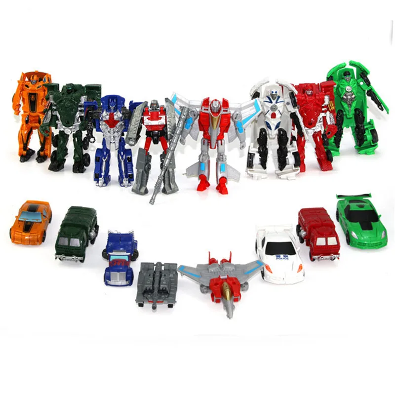 7-10CM Transformation Model Robot Toys Car Kids Classic Plastic Toys Action & Toy Figures Plastic Education Boy'S Gift I0302