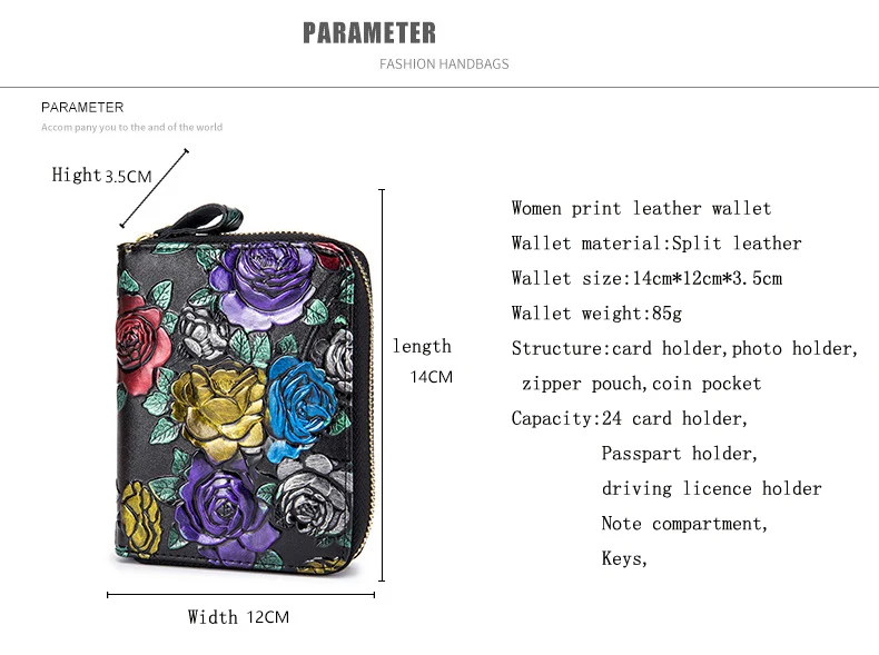 Western Rfid Large Capacity Double Row Organ Print Design Leather Women Wallet Passport Driver License Women Coin Purse