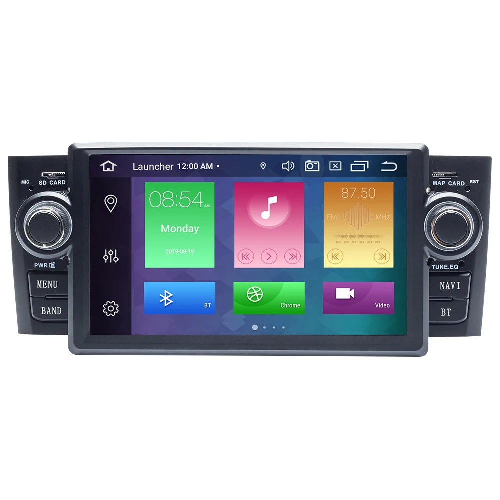 Sale IPS DSP 8 Core 1 din Android 9 Ram 4G Car DVD multimedia Player For Fiat Grande Punto Linea 2007-2012GPS Navigation radio Screen 1