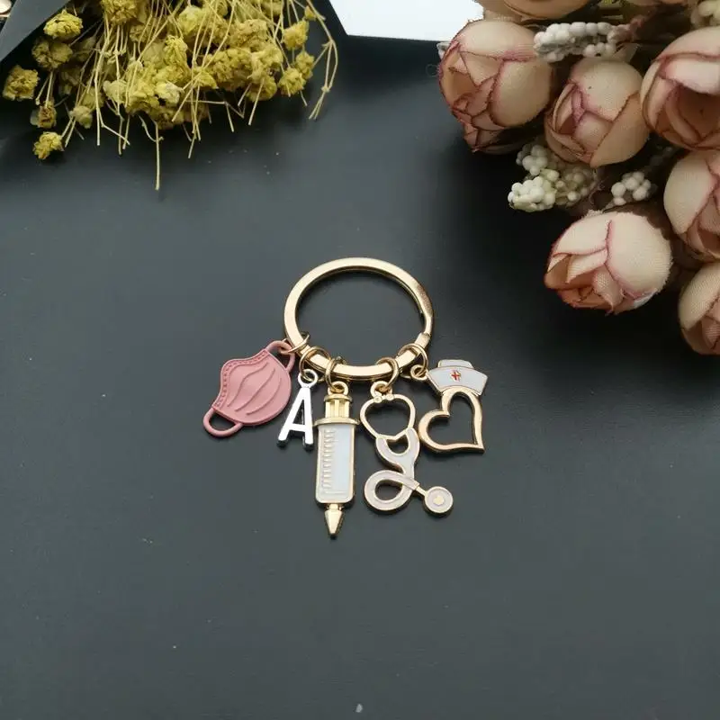 26 букв новый дизайн брелок докторский медицинский инструмент шприц для