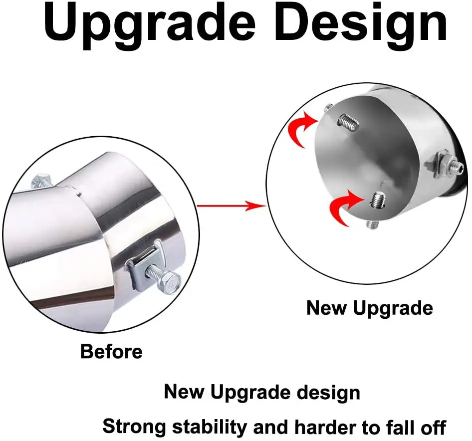 1.5-2.25 Inch(3.81cm-5.7cm) Adjustable Inlet Exhaust Tips Bolt-On Design Chrome Plated Stainless Steel Exhaust Tailpipe Tips exhaust muffler tip,exhaust trim pipe