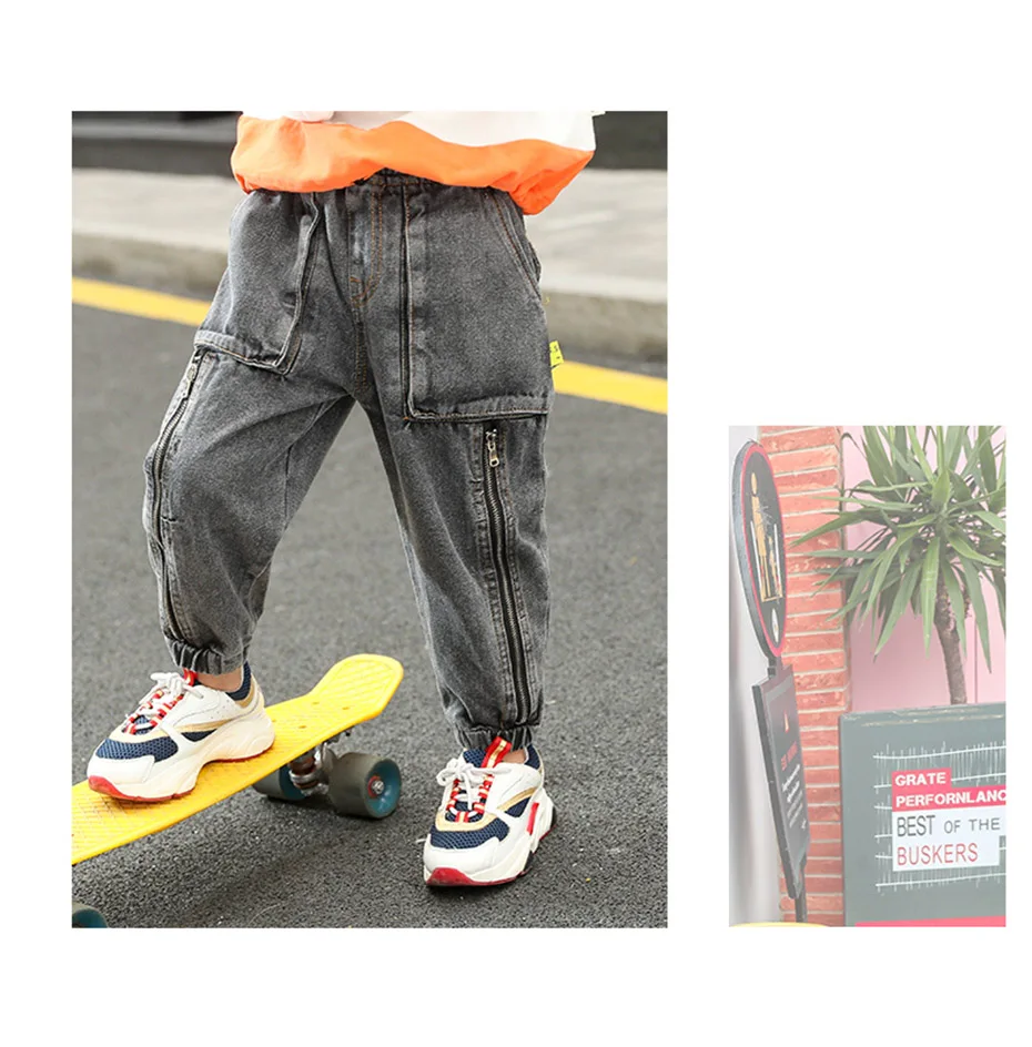 Pants For Boy Loose Casual Boys Jeans Elastic Waist Jeans Kids Autumn Fashion Children's Jeans Clothes For Boys 6 8 10 12 14