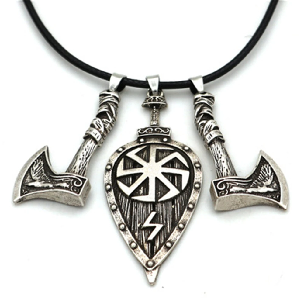 Норвежский викинг пиратские украшения Odin Ворон славянский меч топор ожерелье с