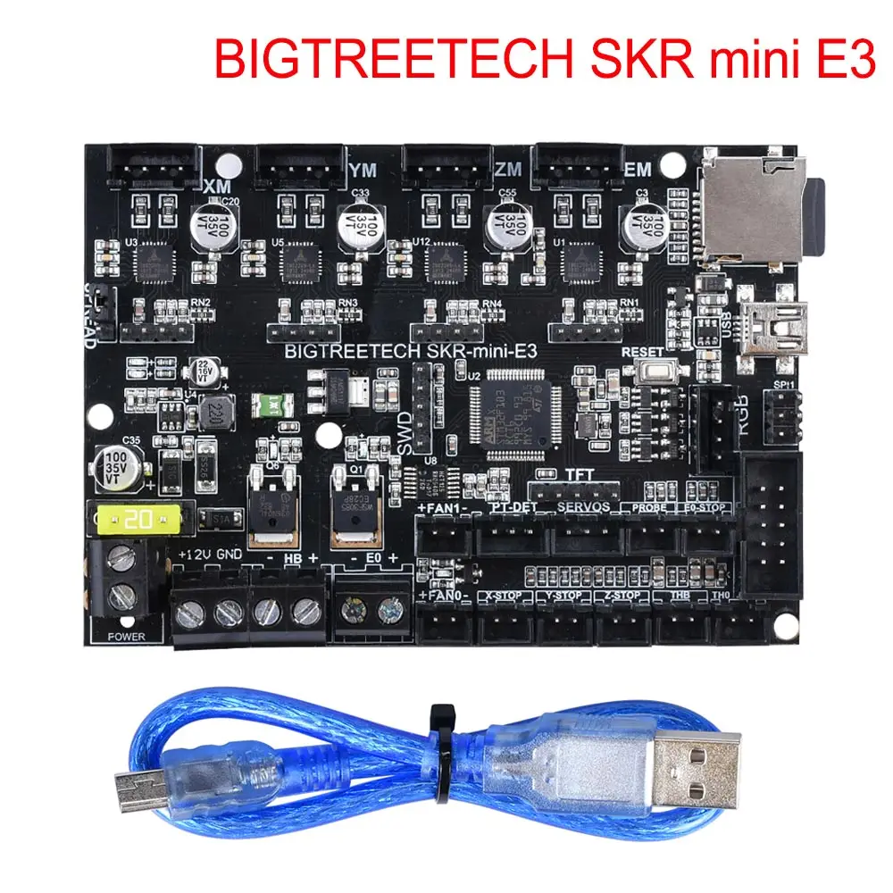 SKR mini E3 BIGTREETECH SKR mini E3 плата управления 32 бит с TMC2209 UART для Creality Ender 3/5 TMC2208 части 3d принтера VS SKR V1.3 E3 DIP - Цвет: SKR mini E3