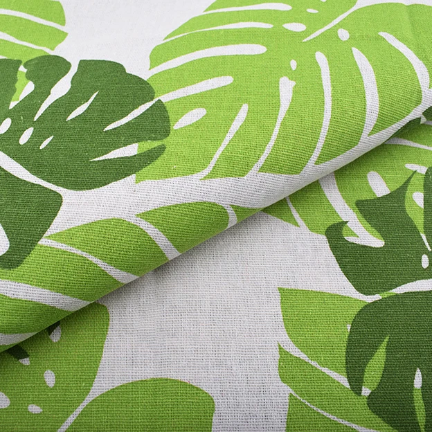 Chainho, серия Green Leaves, хлопковая льняная ткань с принтом для самостоятельного шитья и шитья дивана, скатерти, занавески, сумки, материал подушки - Цвет: E 1 piece