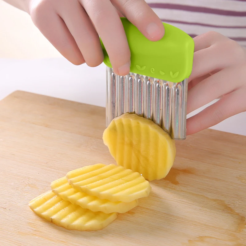 

Wavy French Fries Cutter Stainless Steel Potato Slicer Vegetable Chopper Veggie Slicer Durable Kitchen Gadgets Cutter