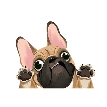 

Dawasaru Cute French Bulldog Cartoon Car Stickers Sunscreen Decal Laptop Motorcycle Auto Accessories Decoration PVC,13cm*10cm