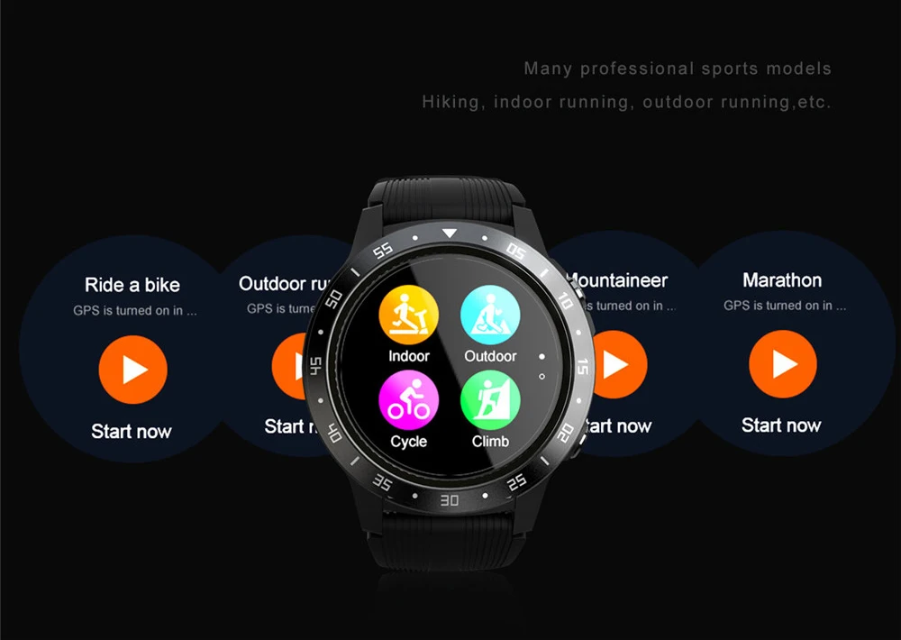 Умные часы MOKA, android, sim карта, музыка, gps, Спортивная запись, информация, Push Heart Rater, 1,3 дюймов, Bluetooth, умные часы для мужчин