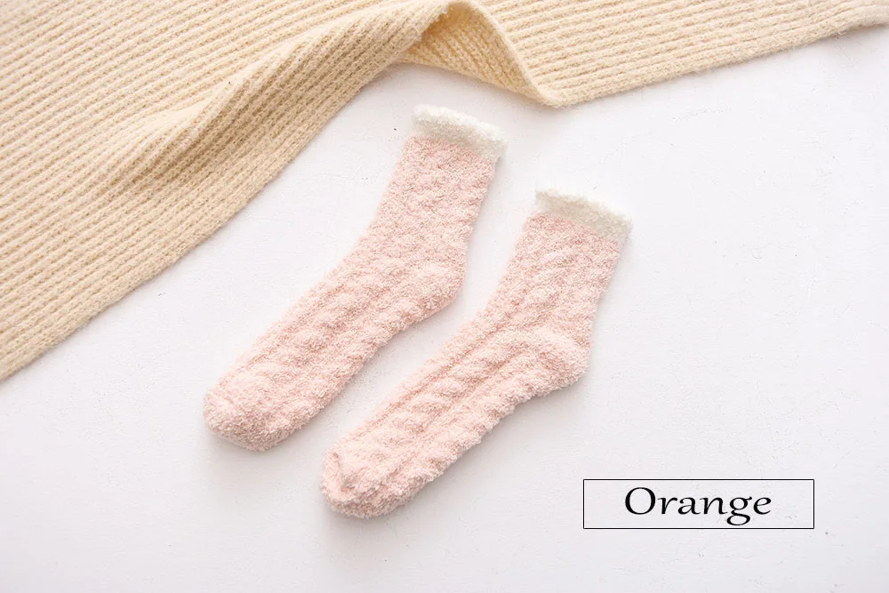 CURRADA/5 пар; зимние теплые носки для женщин; плотные бархатные зимние носки кораллового цвета; зимние носки; носки для сна