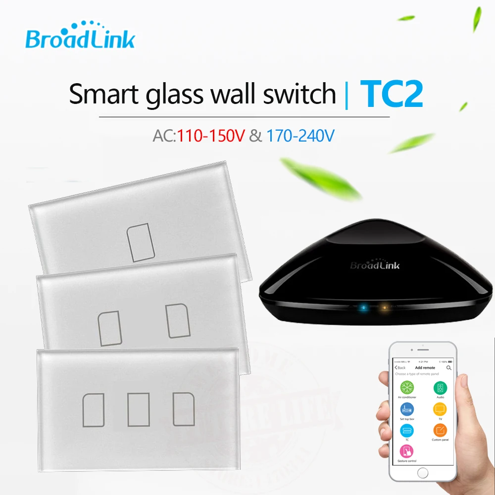 

2017 Broadlink TC2 US Standard 1 2 3 Gang Wireless Wall Light Control Wifi Switch Touch Panel Switch for Smart Home Automation
