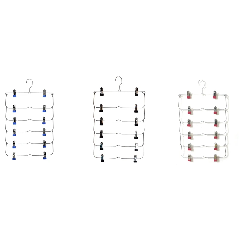 6 слоев пространства спасательные штаны юбки Органайзер нескользящий складной стальной шкафный вешалка BLE вешалка с прищепками домашняя многофункциональная стойка