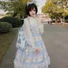 2022 japonais Lolita Style Harajuku gothique pansement nœud Patchwork fille Cosplay Kawaii volants sans manches fête robe caraco ► Photo 3/6