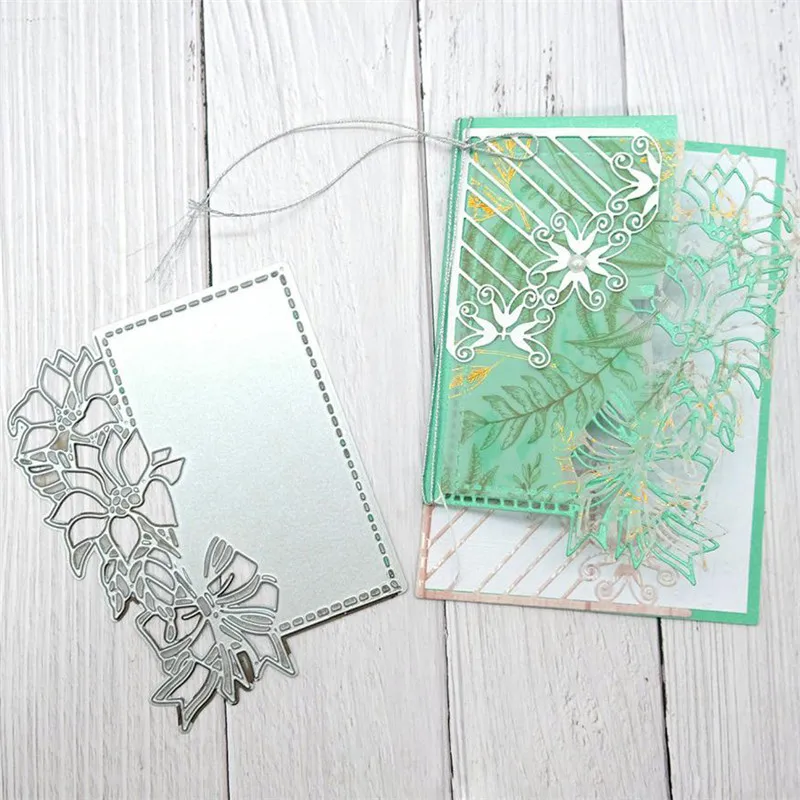 

GJCrafts Flower Lace Edge Dies Frame Metal Cutting Dies for Card Making Scrapbooking Embossing Craft New 2019 Dies Christmas