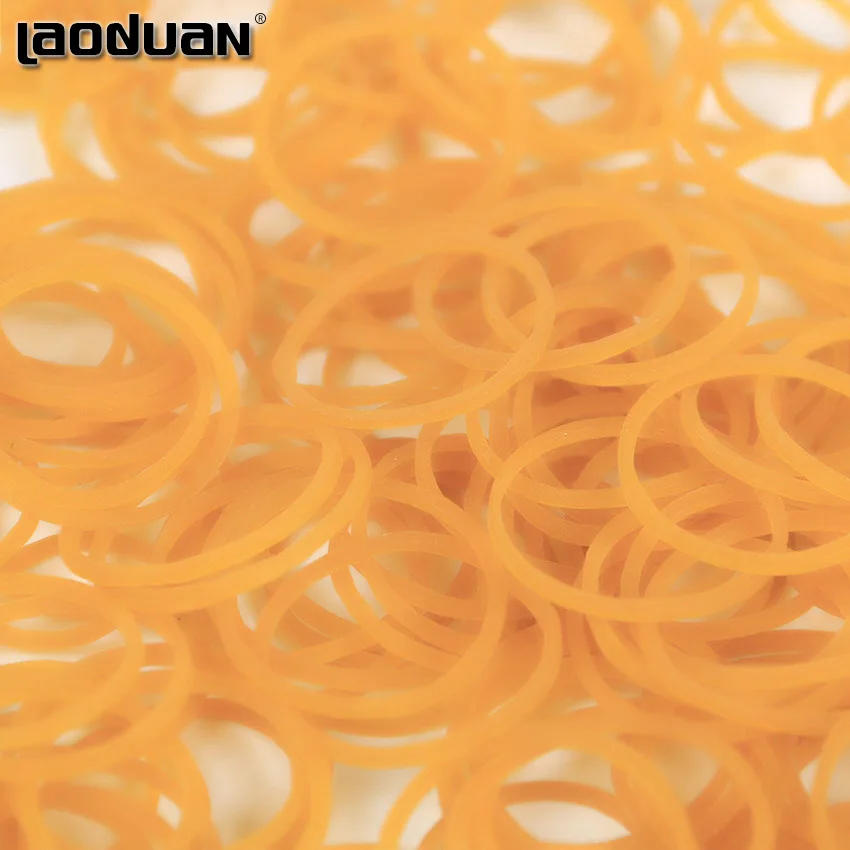 100 PCS Rubber Yellow Elastic Hair Bands Diameter 2.8 cm Bovine tendon hair ornaments