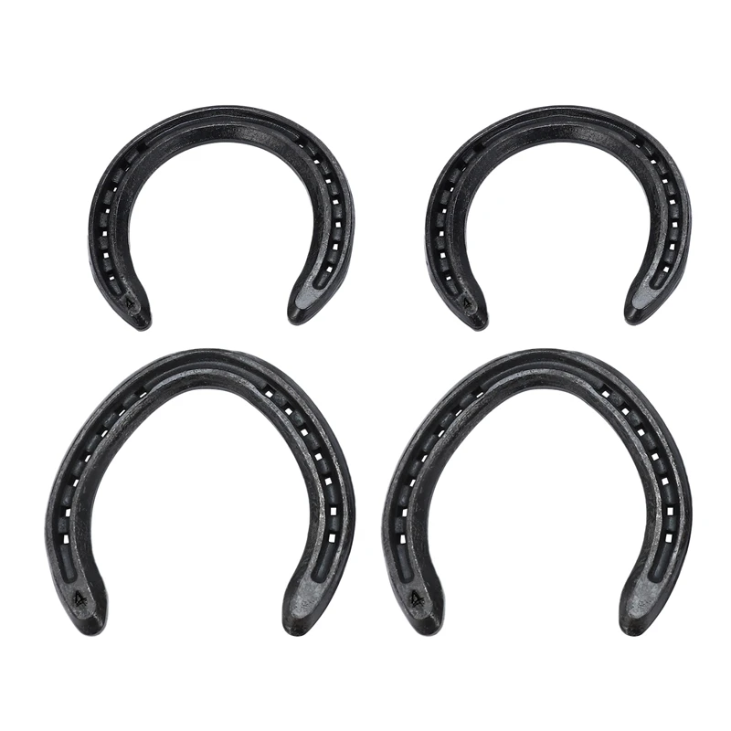

4Pcs Horse Equipment Aluminum Alloy Real Horseshoes Nails Fix to Horse Foot 2 Front + 2 Rear Farrier Tools for Tournament Play
