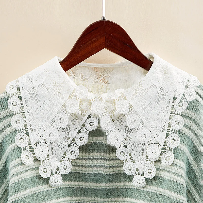 

Women Detachable Collars Lapel Choker Necklace Shirt Fake Collar Blouse Tops Half Shirt False Collars Female Faux Col Decor