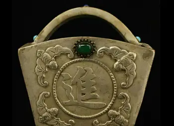 

Collect Chinese old bronze inlay jewel carve Thriving business Dou wealth statue