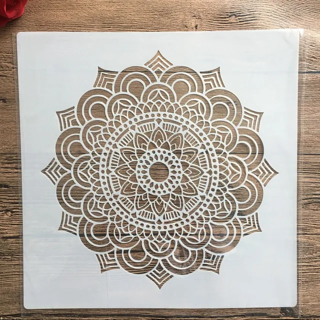 New 30 * 30cm size diy craft mandala mold for painting stencils stamped photo album embossed paper card on wood, fabric, wall 142
