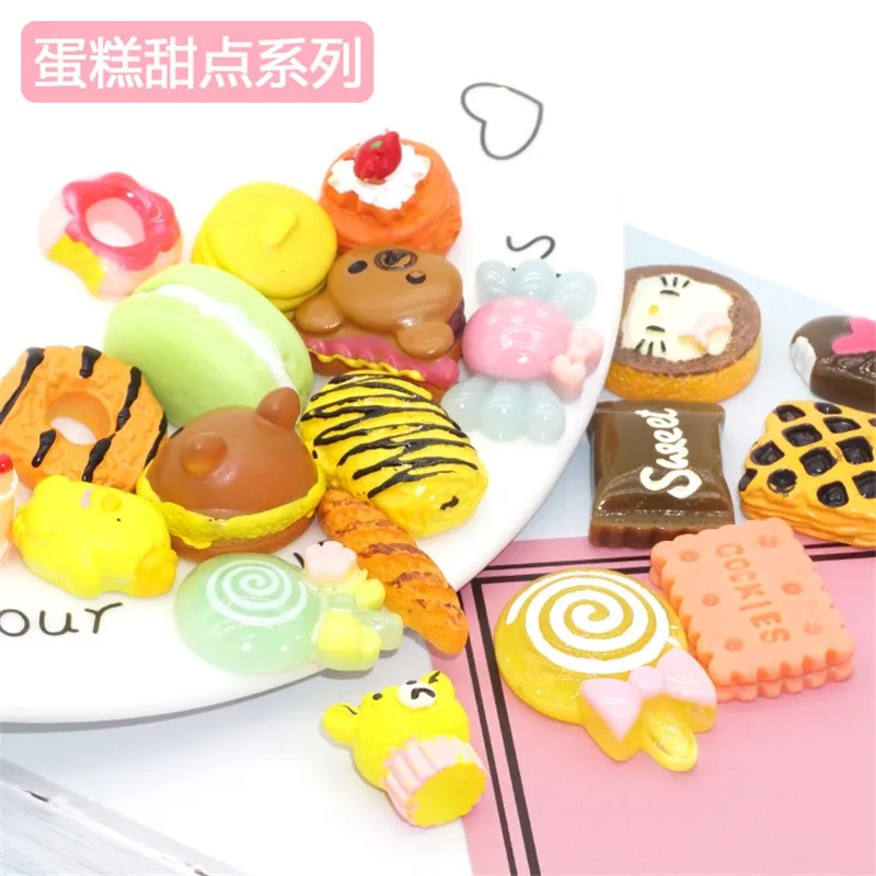 20pcs DIY Slime Charms Sweet Candy Sugar Chocolate Cake Animal Flowers Ice Cream Resin Crafts Clay Decoration Toys children Gift - Цвет: 20pcs toy 11