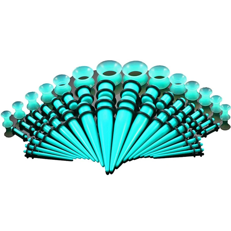 Body Piercing Jewelry 50pcs Acrylic Ear Gauge Taper And Plug Stretching Kits Mixed Color Ear Flesh Tunnel Expansion Body Piercing Jewelry