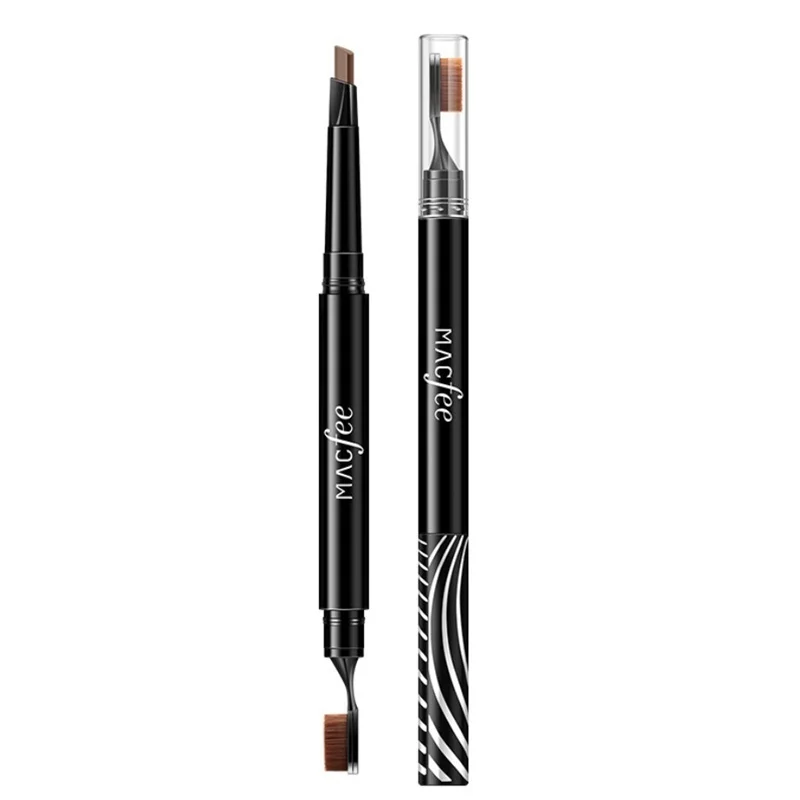 4 Colors Eye Brow Pencil Long Lasting Pigments EyeBrow Pen Multi-functional Waterproof Makeup Eyebrow Pencils with Soft Brush
