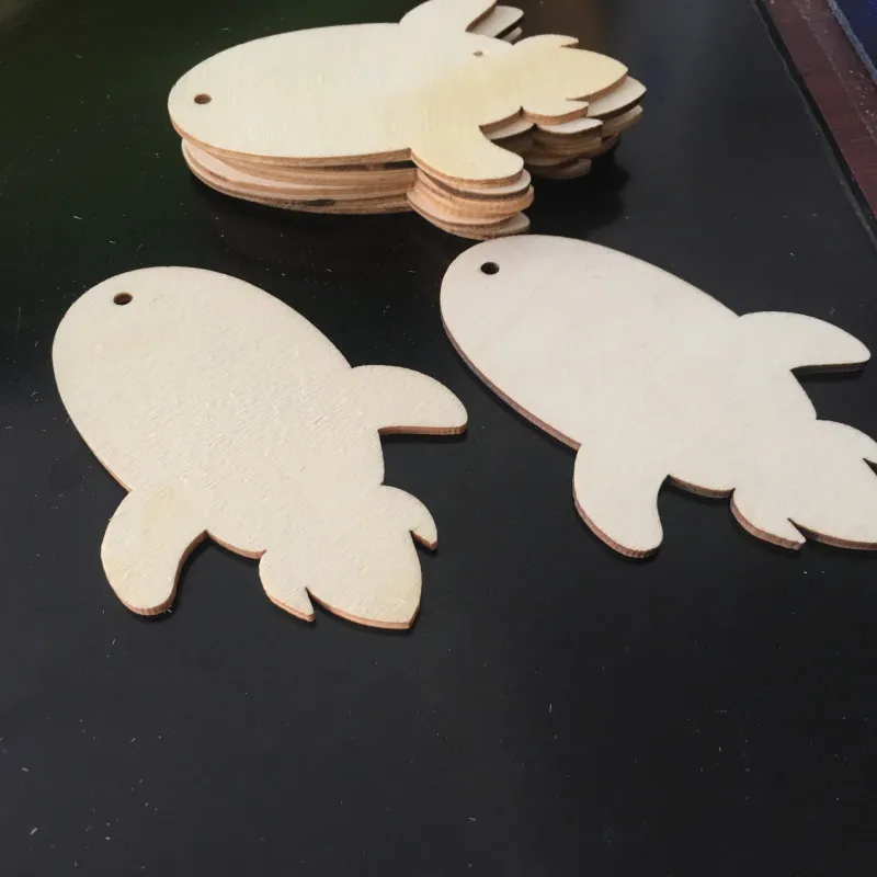 5 шт. пустая Лунная рыба древесные срезы для свадьбы DIY ремесла украшения Рождественские украшения
