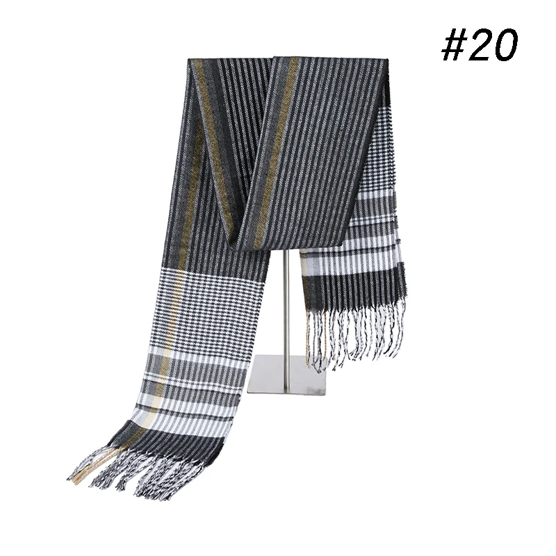 Winter Scarf Men's Warm Foulard Solid Scarves Fashion Casual Scarf Warm Cashmere Men Scarf 