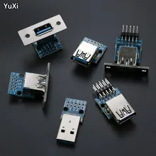 

YUXI 1Pcs USB3.0 Male Female Horizontal with Screw Fixing Hole USB with Pin Test Board Connector