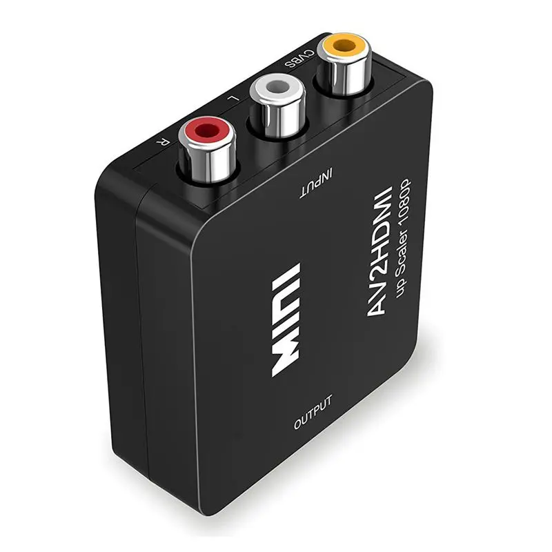RCA к HDMI, 1080P Мини RCA композитный CVBS AV к HDMI видео аудио конвертер адаптер Поддержка PAL/NTSC с USB кабель для зарядки