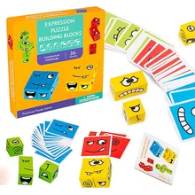 Puzzle en bois avec Expression faciale pour enfants, jeux de société éducatifs, jouets pour garçons et filles