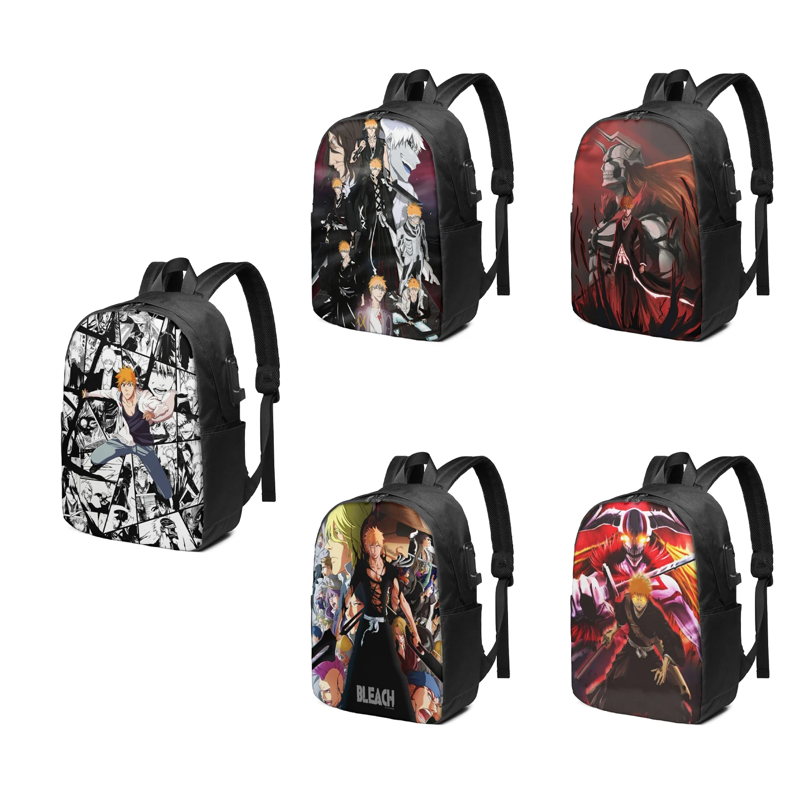 Дорожный рюкзак для ноутбука с аниме отбеливателем Ichigo сумка книг USB-портом