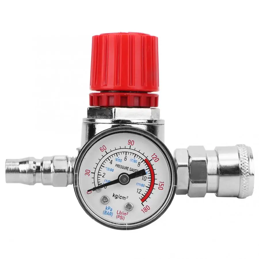 

Pressure Regulator Switch Control Valve Gauge with Male/Female Connector for Air Compressor Air Pump Accessories