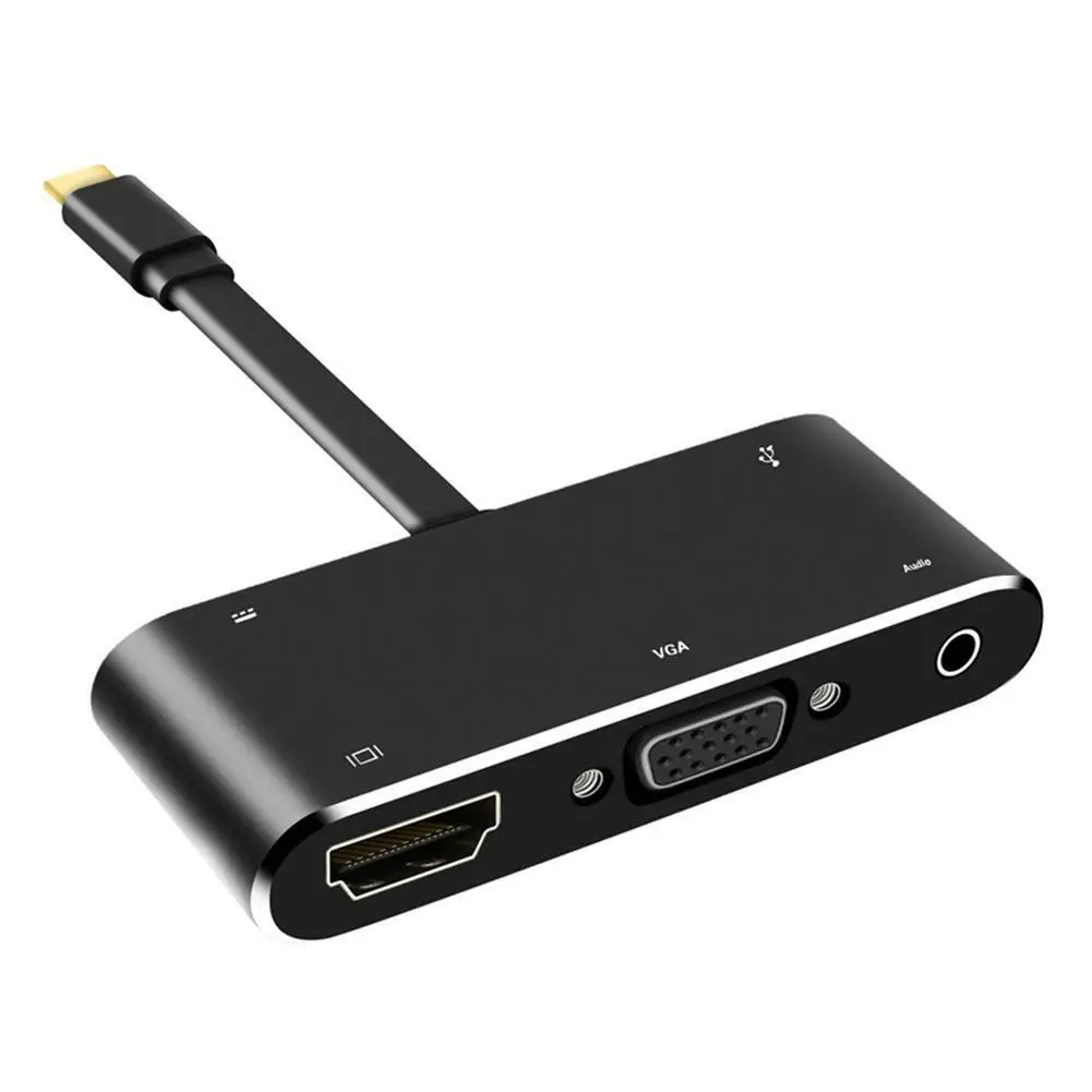 USB-type C до 4K HDMI 1080P VGA 3,5 аудио разъем USB 3,0 концентратор type C зарядный концентратор USB C конвертер разветвитель для ноутбука MacBook адаптер
