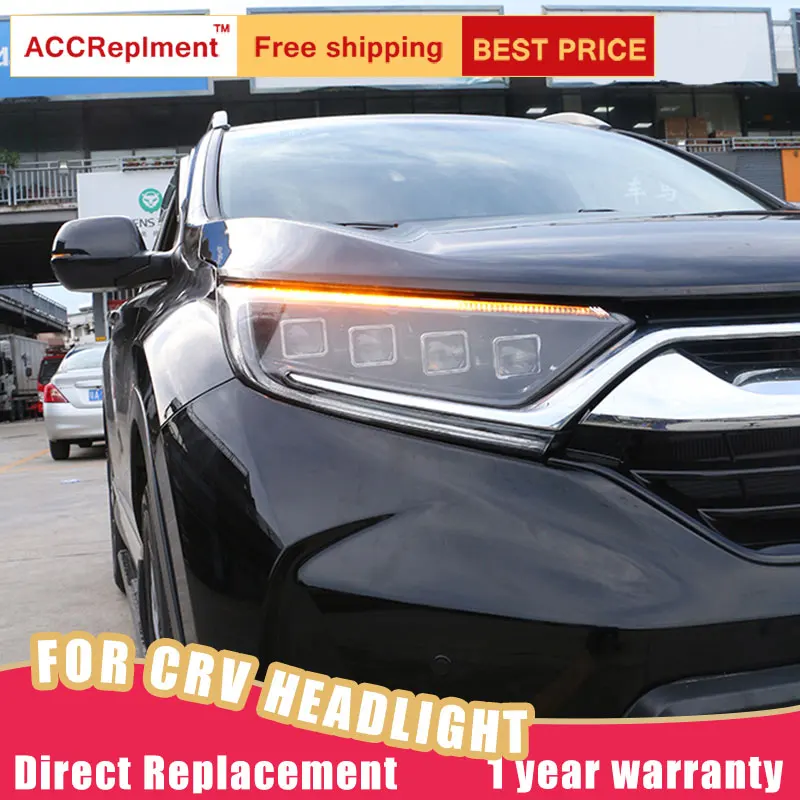 2Pcs LED Headlights For Honda CR-V- ALL LED car lights Angel eyes Full LED Fog lights LED Daytime Running Lights