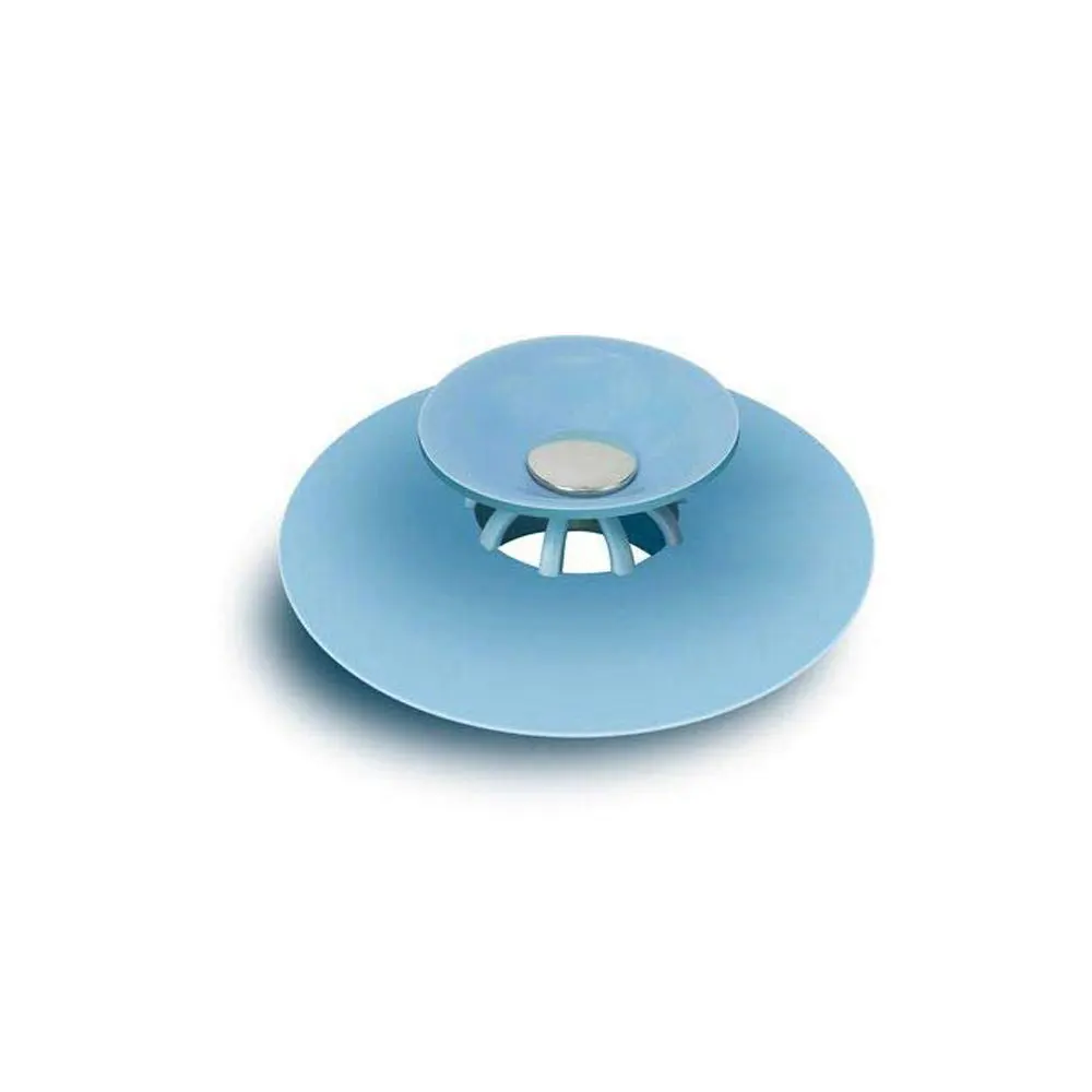 Силиконовый Фильтр для кухни и ванной комнаты, прочный фильтр для умывальника, канализационный дезодорант, заглушка для ванной - Цвет: Синий