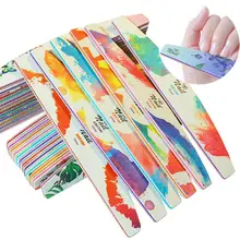 

50% Hot Sale 6Pcs/Set Nail File Half Moon Shape Double Side Sandpaper Nail Buffer Colorful Professional Manicure Tools
