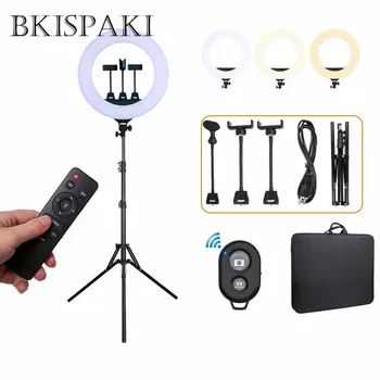 

45cm 56cm LED Selfie Ring Light with Light Stand Phone Holder Remote Control EU US adaptor Video Light LED for Makeup Youtube