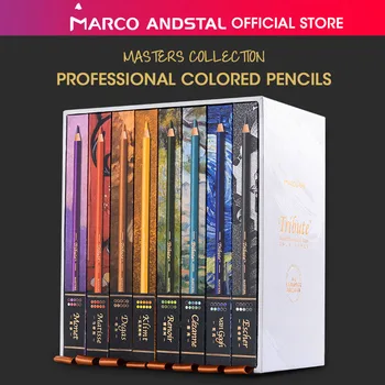 Andstal-Juego de lápices de colores para artistas, Marco MASTERS COLLECTION, 80 colores, profesional, Color aceite lápiz, dibujo