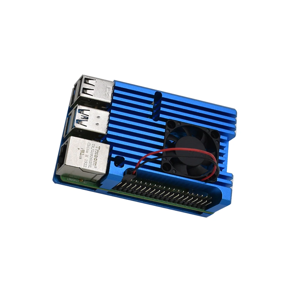 D12984 Raspberry Pi CNC чехол из алюминиевого сплава корпус охлаждающий вентилятор Радиатор для Raspberry Pi 4 модель с большим вентилятором+ отвертка - Цвет: D12984
