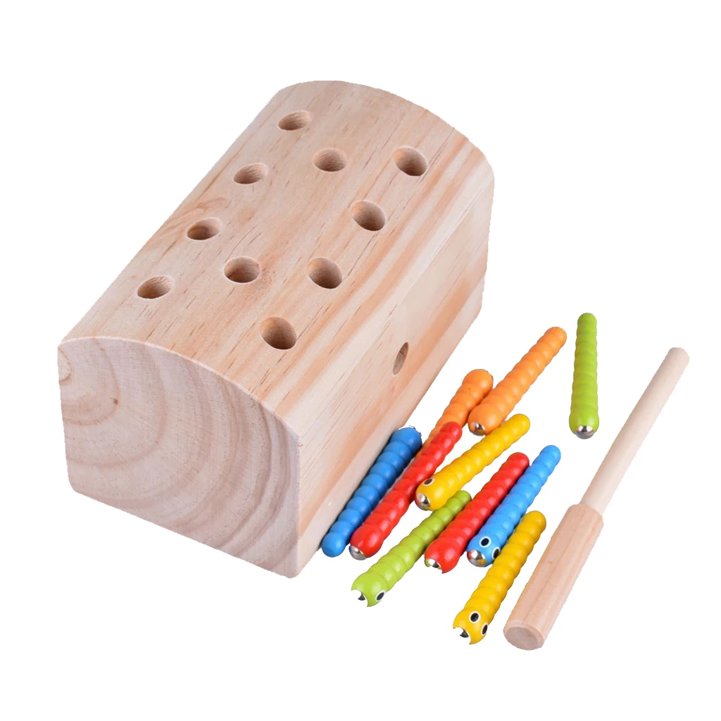 деревянная игрушка. магнитная рыбалка монтессори. игрушка деревянная развивающая. сортер рыбалка магнитные червячки. магнитные игрушки для детей.