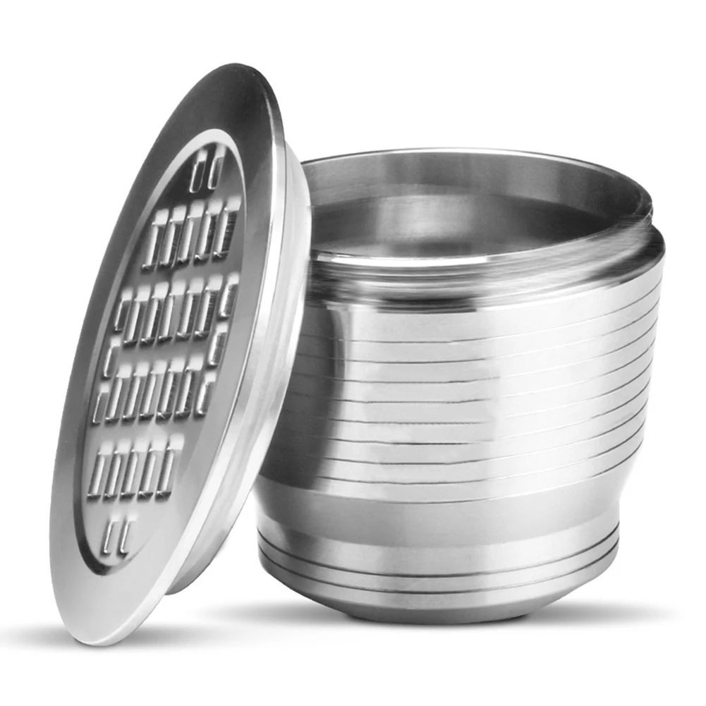 Многоразового использования Нержавеющая сталь Кофе капсулы Pod с ложка-кисточка