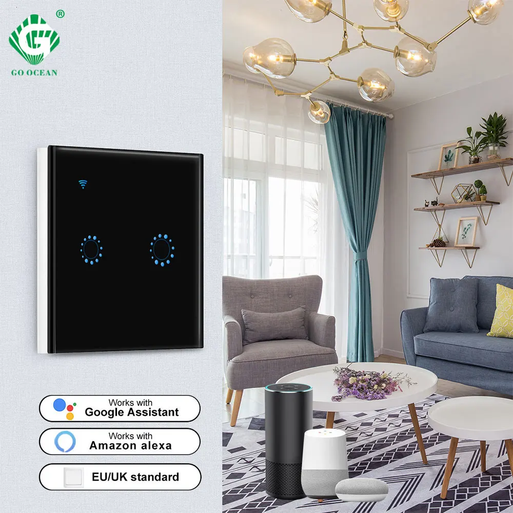 WIFI светильник Smart Touch Switch 1 банда 2 банды 3 способ голосового управления совместим с