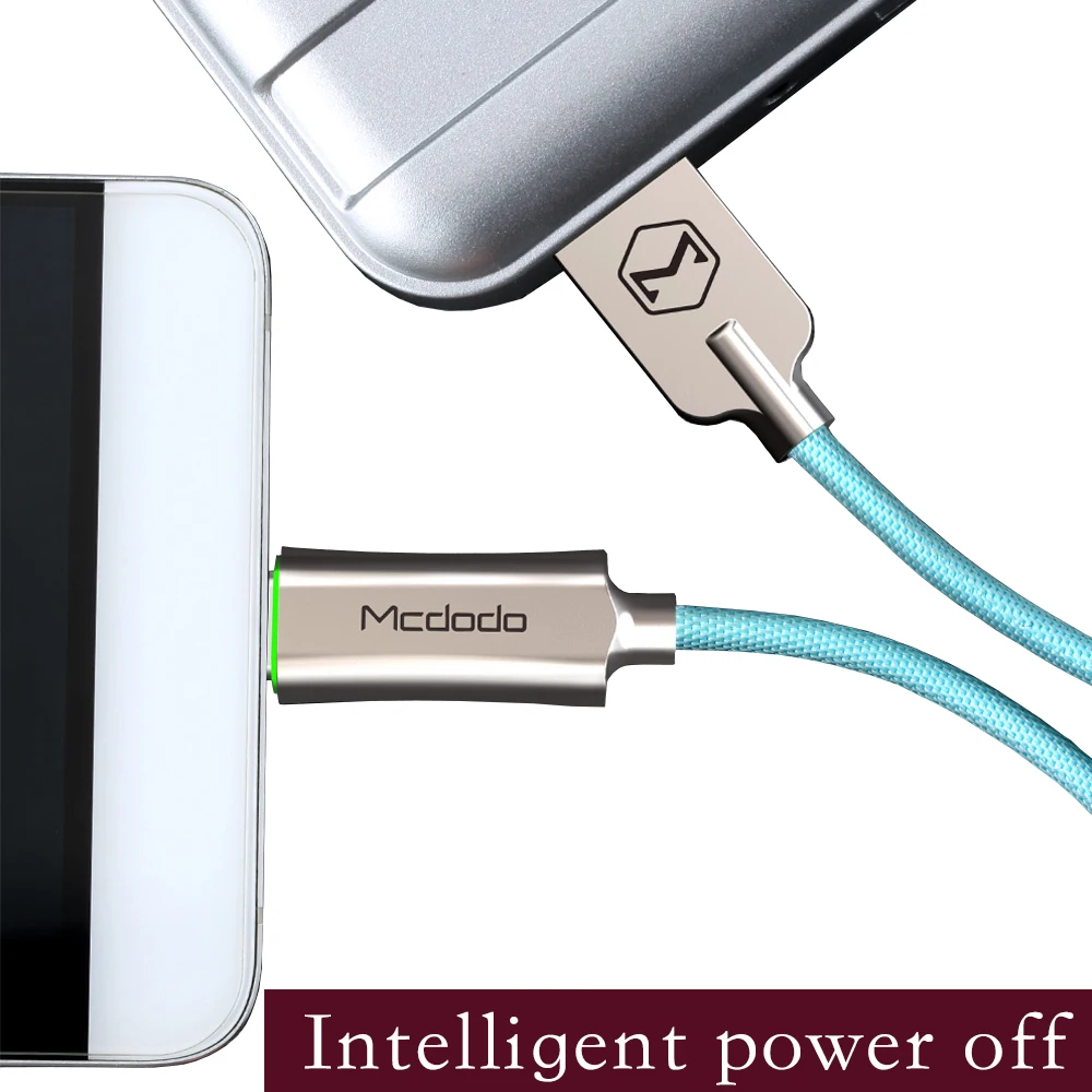 USB кабель Mcdodo Type C QC3.0 светодиодный шнур для быстрой зарядки и передачи данных