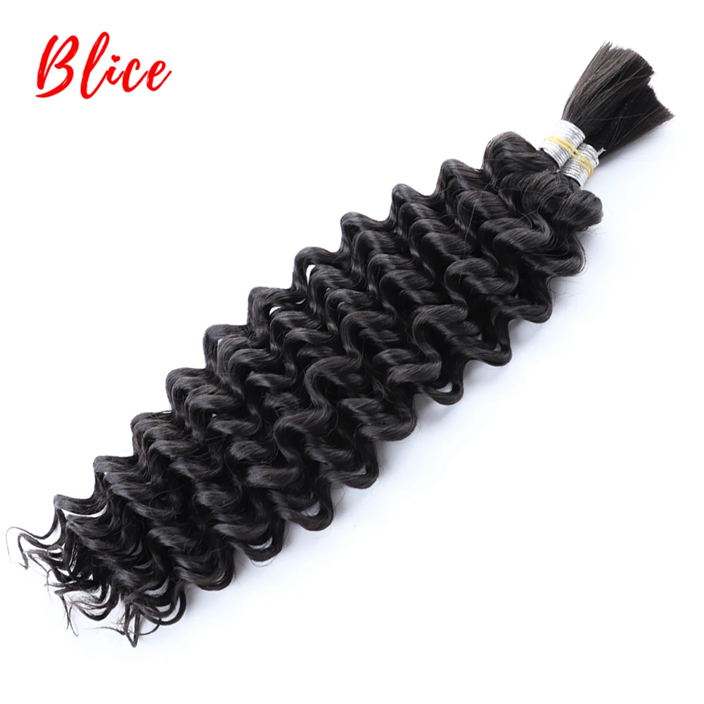 

Blice Synthetic Hair Extensions 18 "-24" Hair Bundles No Weft Curly 1PCS Natural Black Bulk crochet Braiding Hair For Women