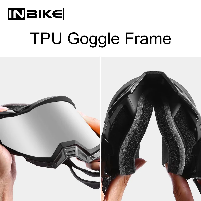 INBIKE, мотоциклетные очки, многофункциональные, ТПУ, защита от УФ-лучей, лыжные очки, ветрозащитные, защита от пыли, линзы, очки для мотоцикла